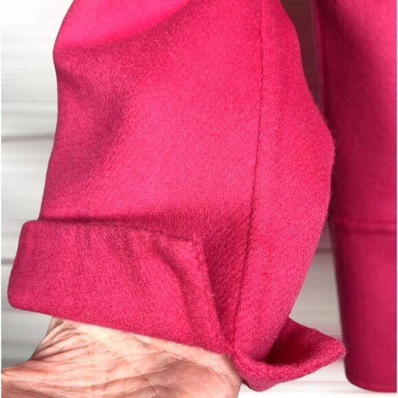 NWT AVERARDO BESSI Italy Boiled Wool Short Jacket 3/4 Sleeves Raspberry Pink - Picture 8 of 14
